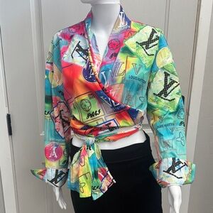 Colorful Designer inspired Wrap blouse
